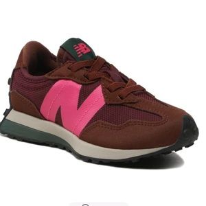 NEW💕New Balance 327 youth Sneakers size 6/38.5 EU in Rich Oak/Burgundy and Pink